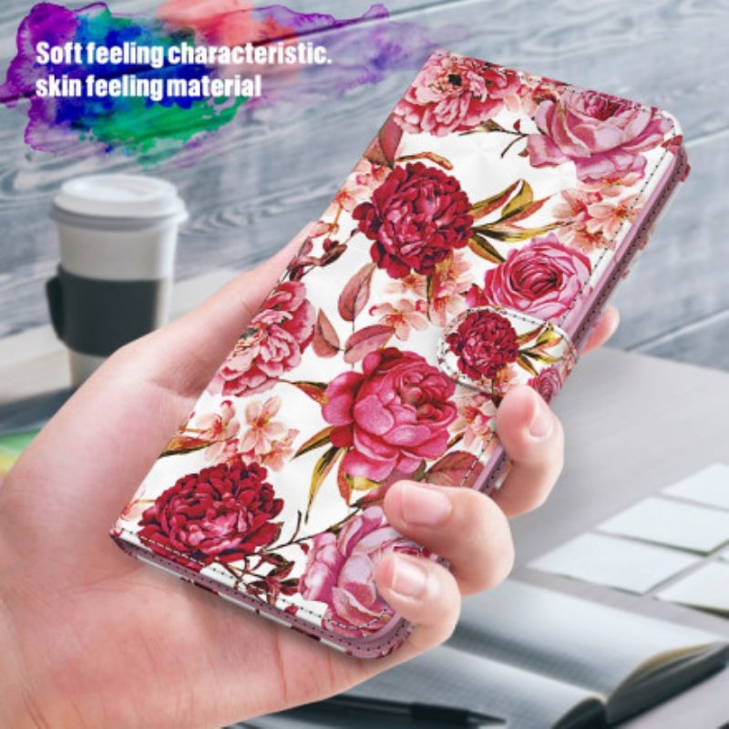 Kotelot Samsung Galaxy A32 5G Light Spot Roses Kaulanauhalla