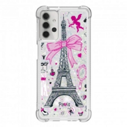 Kuori Samsung Galaxy A32 5G Eiffel-tornin Paljetteja