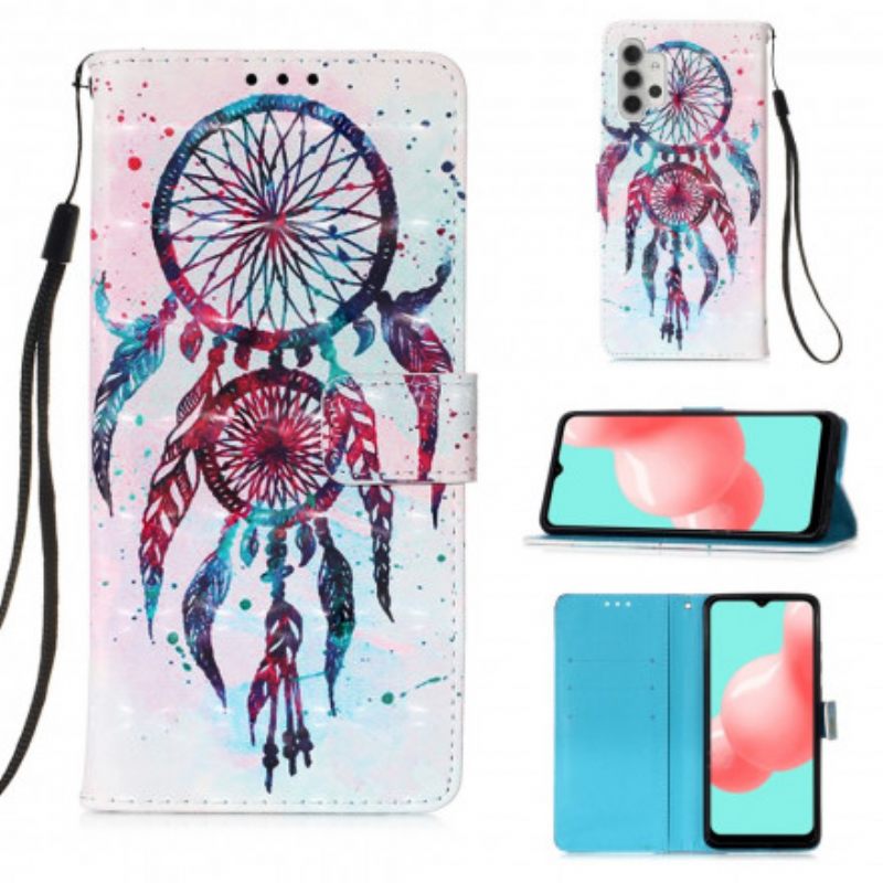 Nahkakotelo Samsung Galaxy A32 5G Watercolour Dreamcatcher