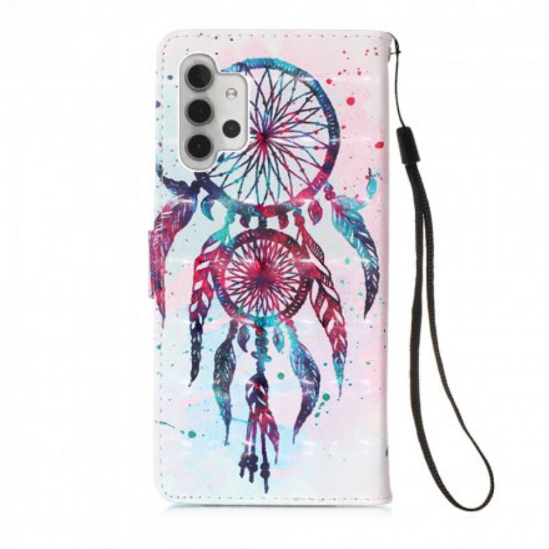 Nahkakotelo Samsung Galaxy A32 5G Watercolour Dreamcatcher