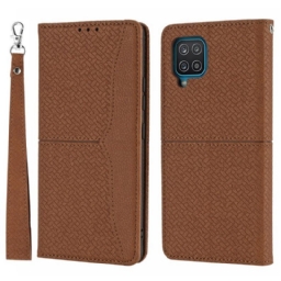 Puhelinkuoret Samsung Galaxy M12 / A12 Suojaketju Kuori Kotelot Flip Strappy Woven Leather Style