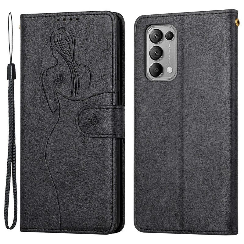 Flip Case Oppo Find X3 Lite Faux Leather Silhouette