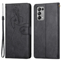 Flip Case Oppo Find X3 Lite Faux Leather Silhouette