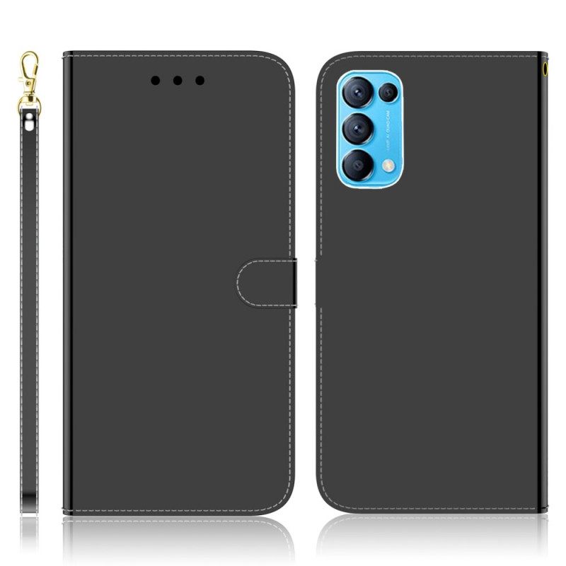 Flip Case Oppo Find X3 Lite Keinonahkainen Peilin Kansi