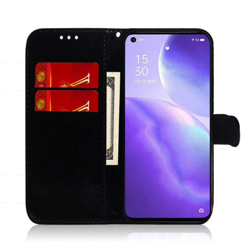 Flip Case Oppo Find X3 Lite Keinonahkainen Peilin Kansi