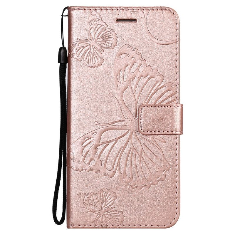 Flip Case Oppo Find X3 Lite Suojaketju Kuori Giant Thong Butterflies