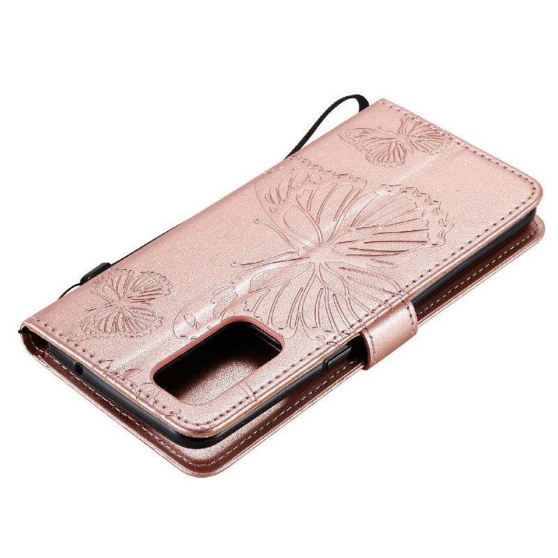 Flip Case Oppo Find X3 Lite Suojaketju Kuori Giant Thong Butterflies