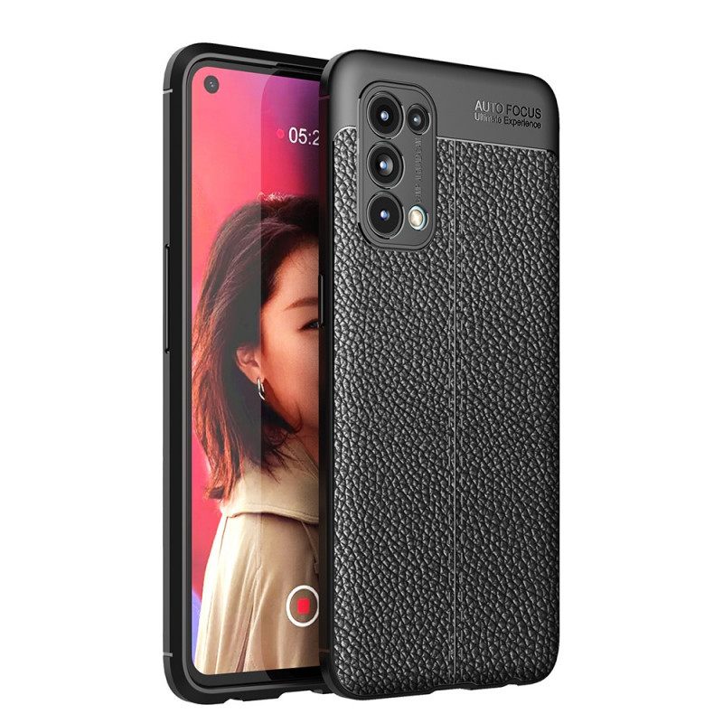 Kuori Oppo Find X3 Lite Double Line Litchi Leather Effect