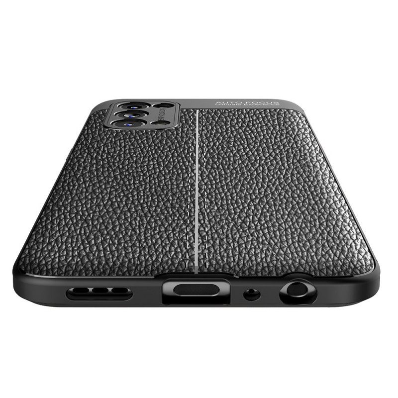 Kuori Oppo Find X3 Lite Double Line Litchi Leather Effect