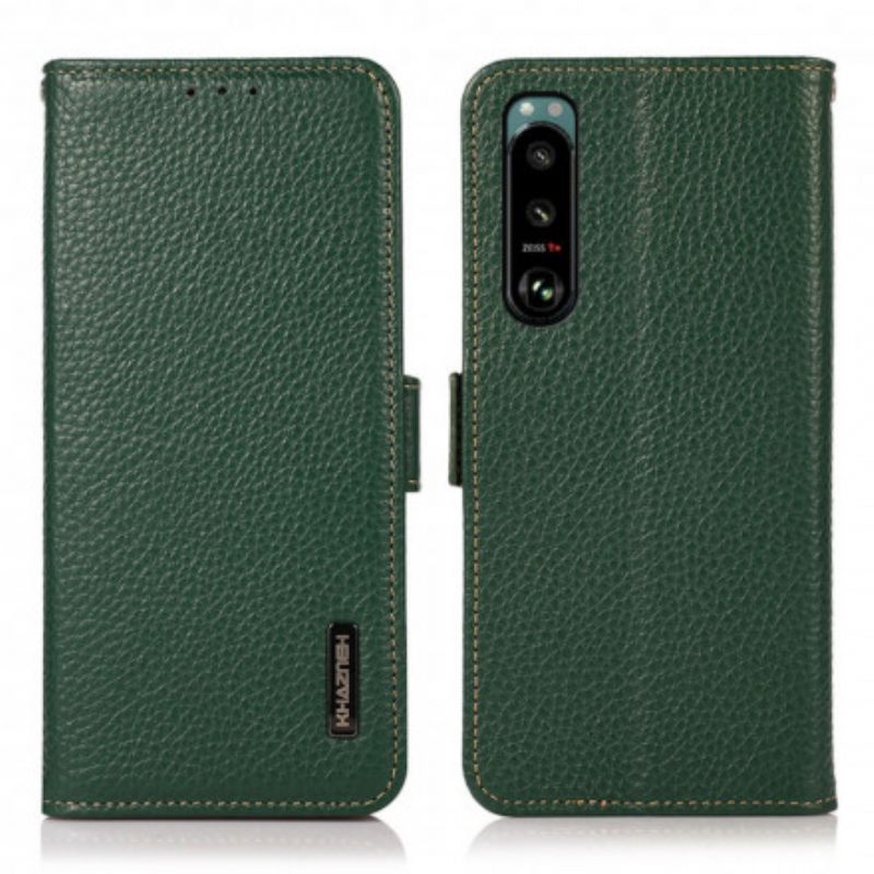 Flip Case Sony Xperia 5 III Litchi Nahka Khazneh Rfid