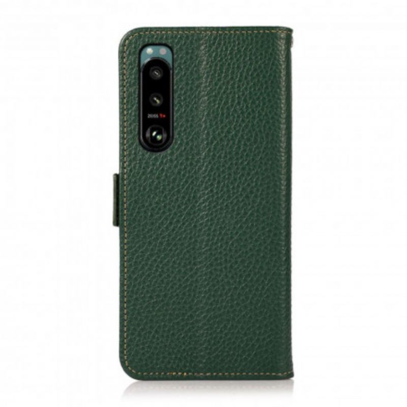 Flip Case Sony Xperia 5 III Litchi Nahka Khazneh Rfid