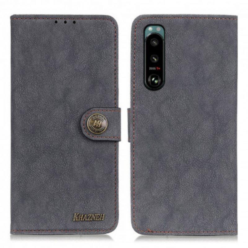 Kotelot Sony Xperia 5 III Faux Leather Split Retro Khazneh