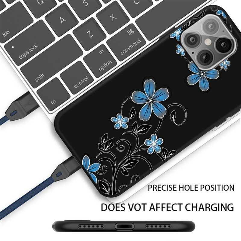 Case iPhone 12 / 12 Pro Butterfly Ja Blue Water Lilies