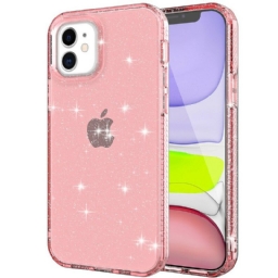 Case iPhone 12 / 12 Pro Clear Glitter Vahvistettu