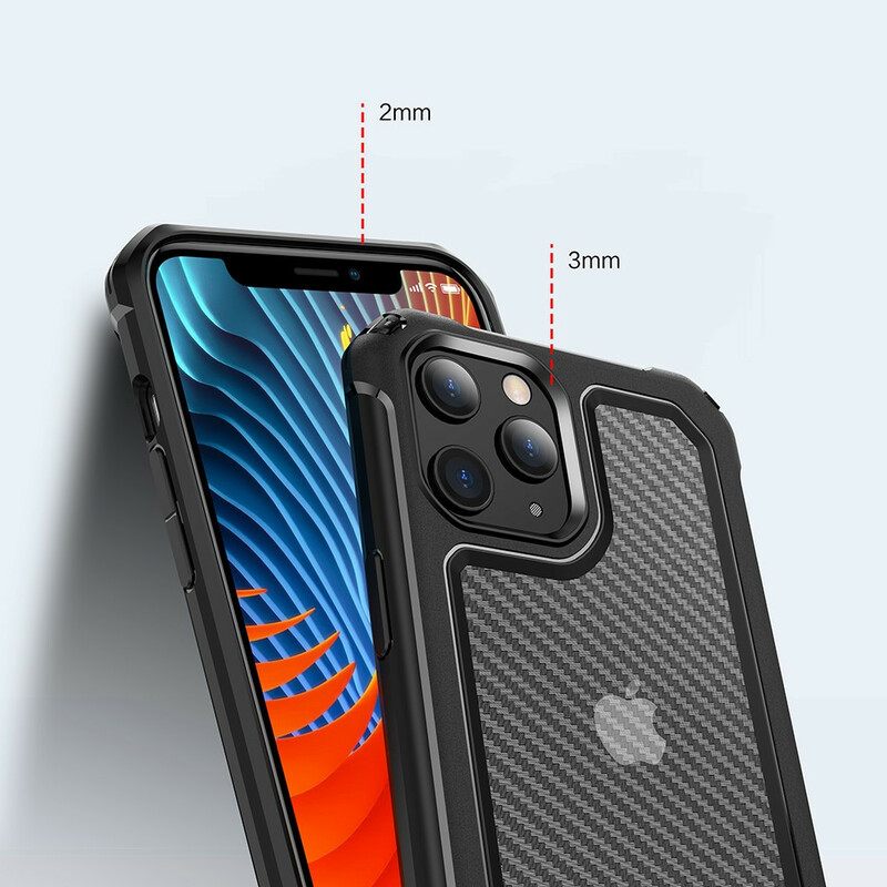 Case iPhone 12 / 12 Pro Läpinäkyvä Hiilikuiturakenne