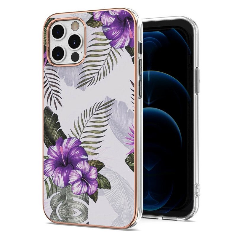 Case iPhone 12 / 12 Pro Purple Flowers