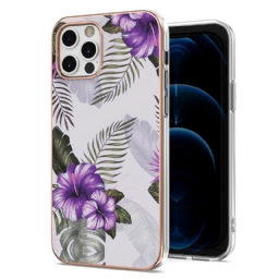 Case iPhone 12 / 12 Pro Purple Flowers