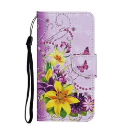 Flip Case iPhone 12 / 12 Pro Masterful Flowers Hihnalla