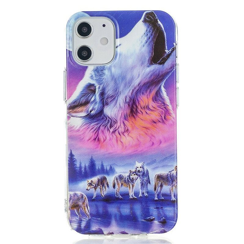 Kuori iPhone 12 / 12 Pro Fluorescent Wolf Sarja