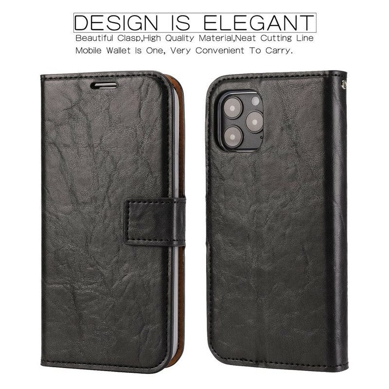 Kuori Kotelot iPhone 12 / 12 Pro Irrotettava Distressed Leather Tyyli