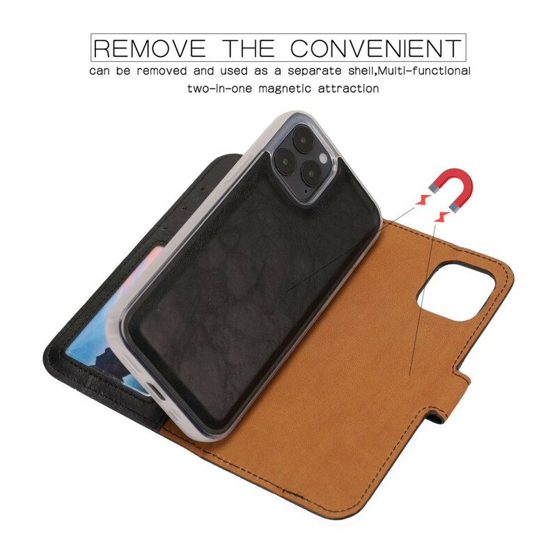 Kuori Kotelot iPhone 12 / 12 Pro Irrotettava Distressed Leather Tyyli