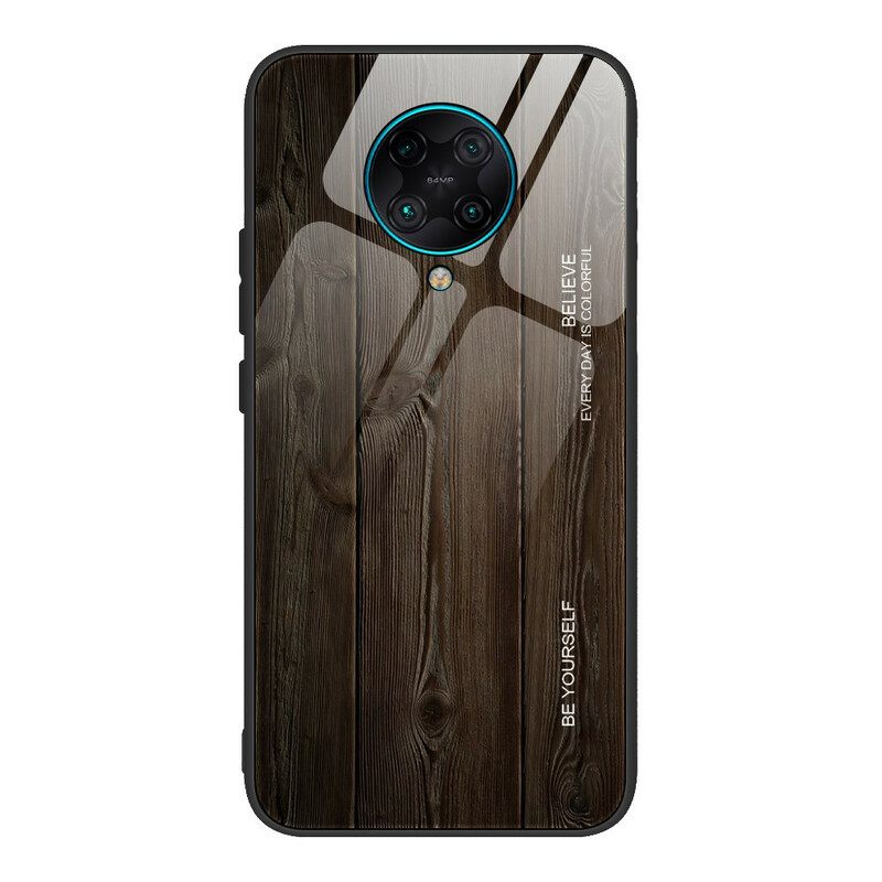 Kuori Poco F2 Pro Tempered Glass Wood Design