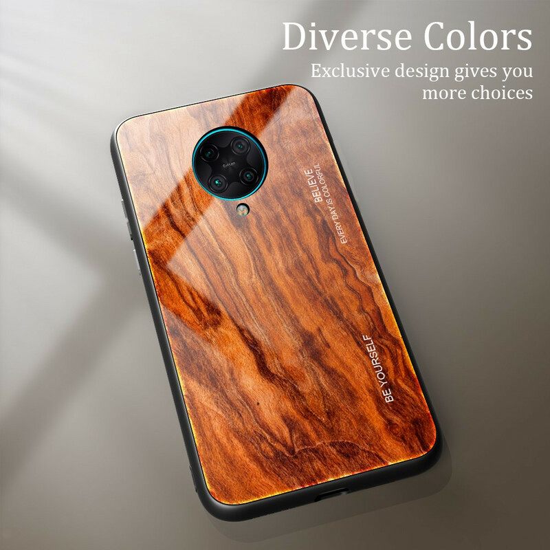 Kuori Poco F2 Pro Tempered Glass Wood Design