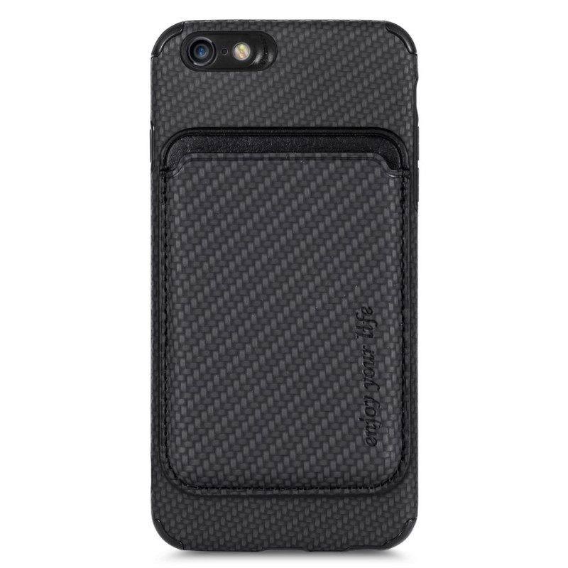 Case iPhone SE 3 / SE 2 / 8 / 7 Carbon Fiber Irrotettava Korttiteline