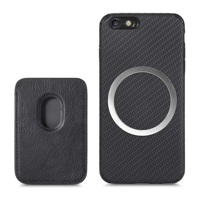 Case iPhone SE 3 / SE 2 / 8 / 7 Carbon Fiber Irrotettava Korttiteline