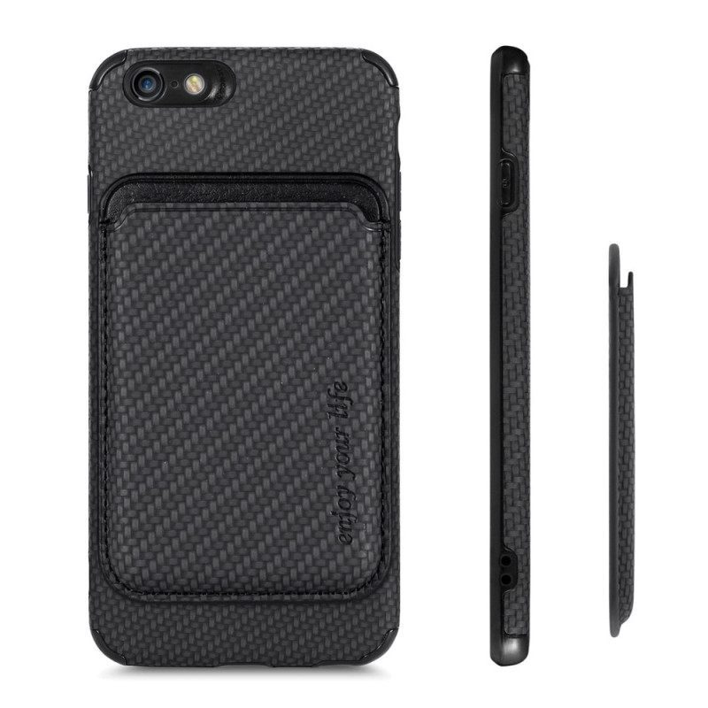 Case iPhone SE 3 / SE 2 / 8 / 7 Carbon Fiber Irrotettava Korttiteline