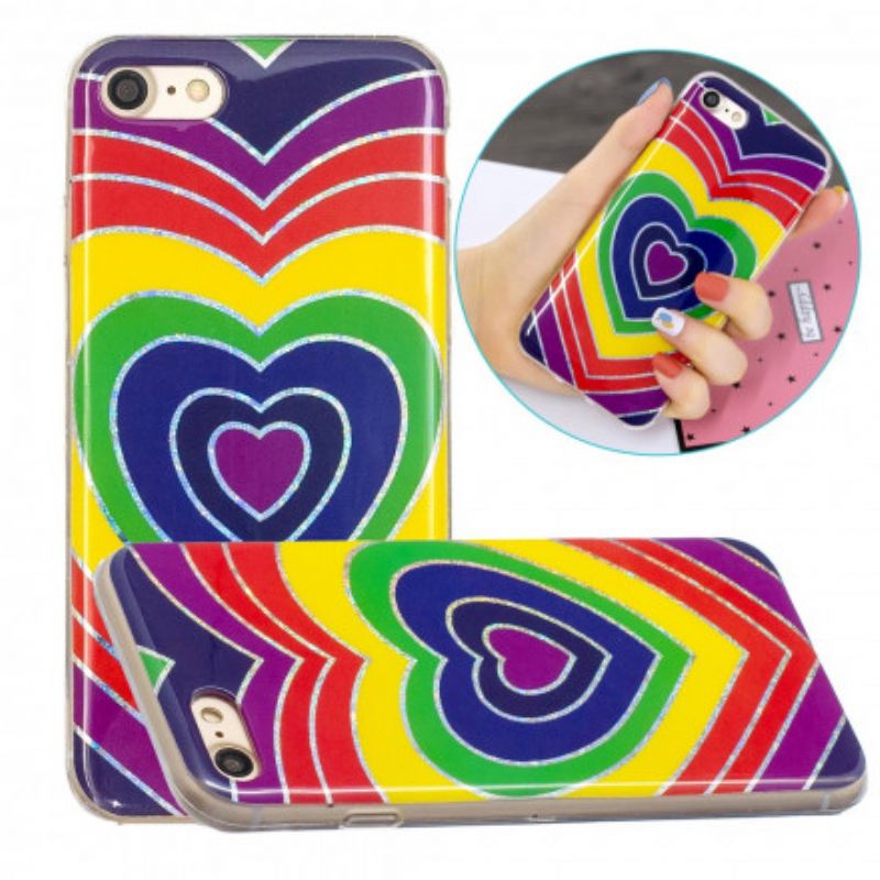 Case iPhone SE 3 / SE 2 / 8 / 7 Vintage Glitter Heart