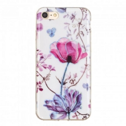 Kuori iPhone SE 3 / SE 2 / 8 / 7 Glitter Design Flowers