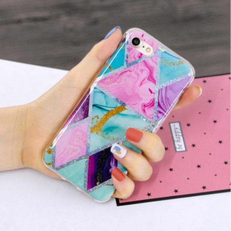 Kuori iPhone SE 3 / SE 2 / 8 / 7 Glitter Design Marble