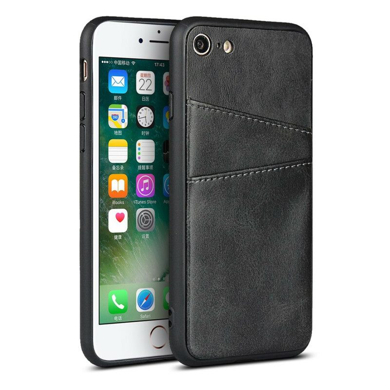 Kuori iPhone SE 3 / SE 2 / 8 / 7 Leather Texture Kaksoiskorttikotelo