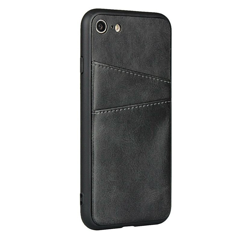 Kuori iPhone SE 3 / SE 2 / 8 / 7 Leather Texture Kaksoiskorttikotelo