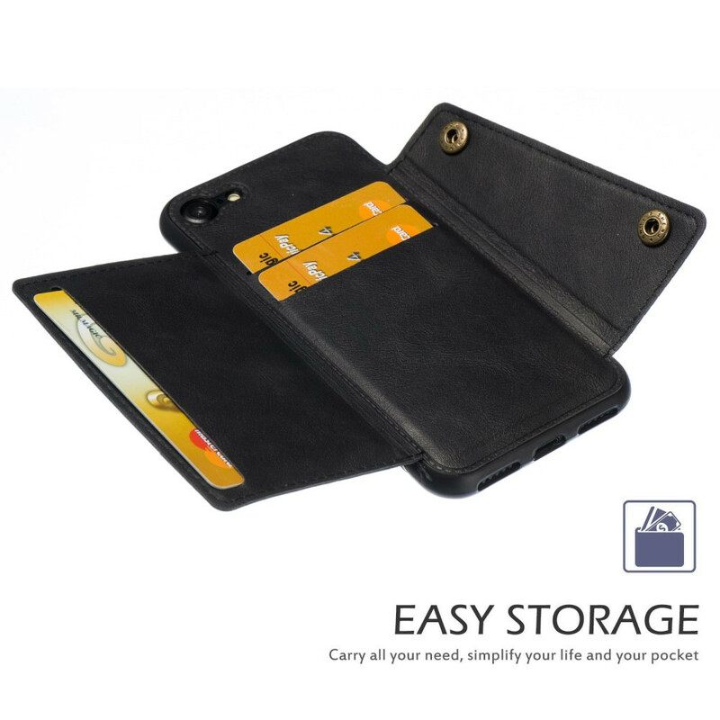 Kuori iPhone SE 3 / SE 2 / 8 / 7 Lompakkokotelo Wallet Napsahtaa