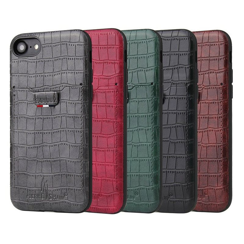 Kuori iPhone SE 3 / SE 2 / 8 / 7 Style Crocodile Skin Korttikotelo