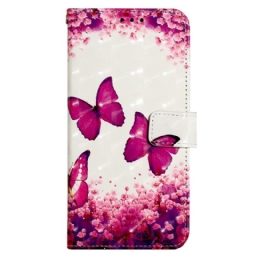 Nahkakotelo iPhone SE 3 / SE 2 / 8 / 7 Suojaketju Kuori Thong Butterflies