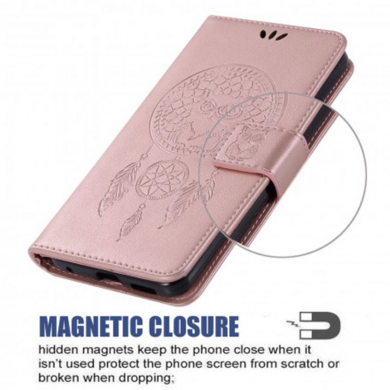 Nahkakotelo Xiaomi Mi 11 5G Nahkaefekti Dreamcatcher Pöllö