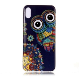 Case iPhone XR Owl Fluoresoiva Mandala