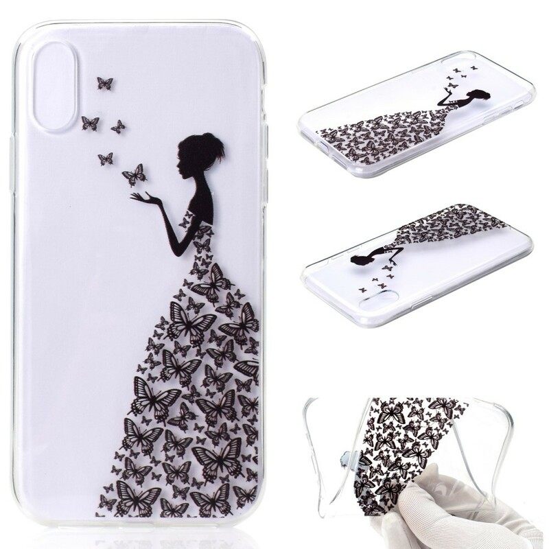 Case iPhone XR Transparent Butterflies Mekko