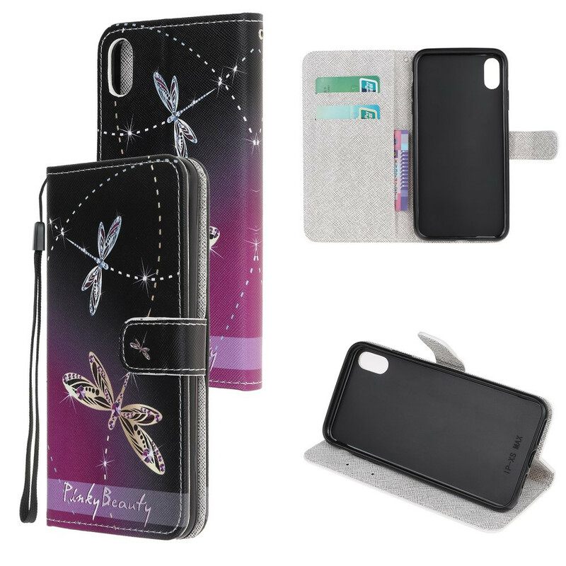 Kotelot iPhone XR Suojaketju Kuori Strappy Dragonflies