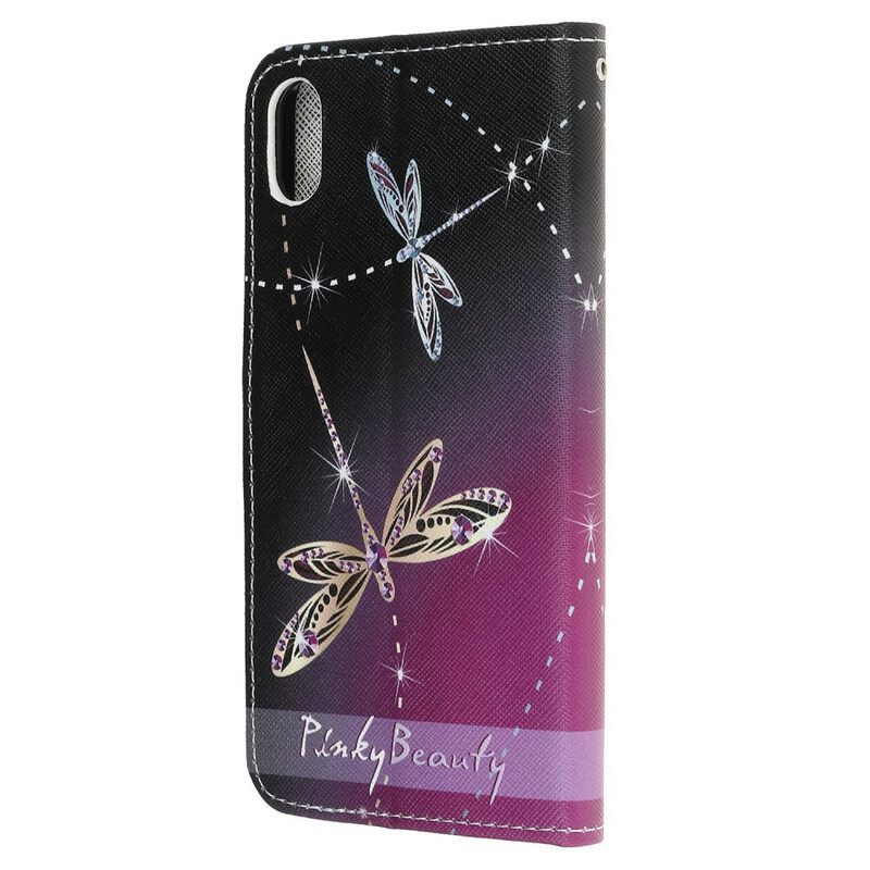 Kotelot iPhone XR Suojaketju Kuori Strappy Dragonflies