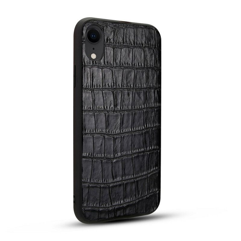 Kuori iPhone XR Aito Crocodile Texture Nahka