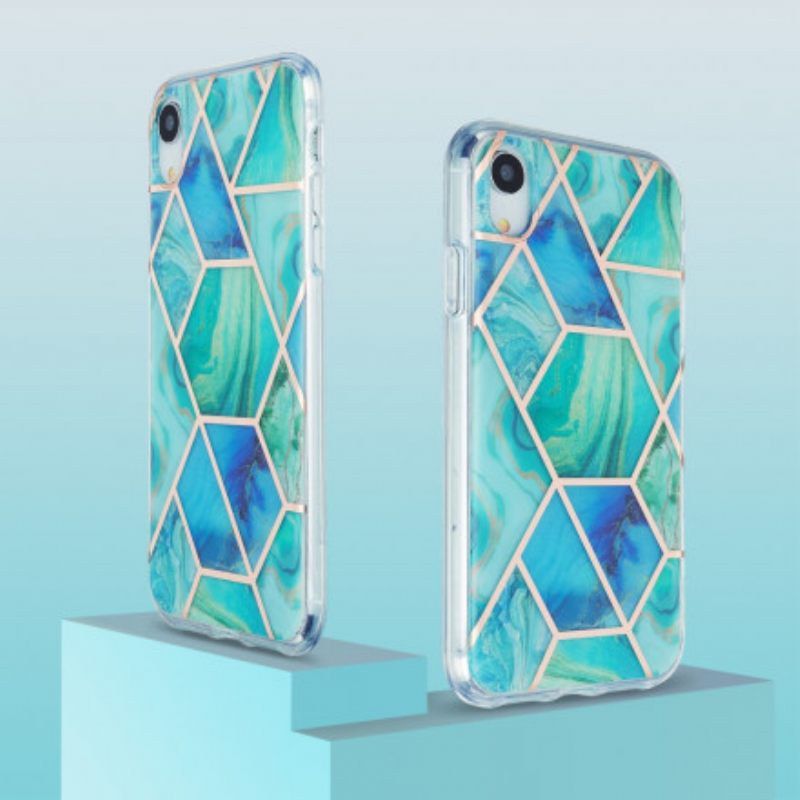 Kuori iPhone XR Flashy Geometric Marble