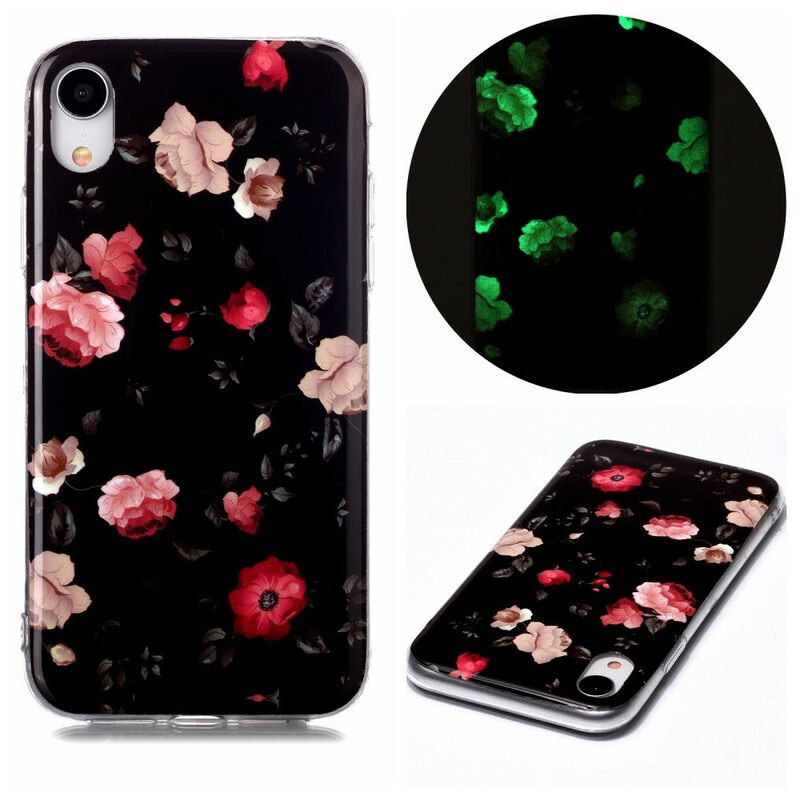 Kuori iPhone XR Fluorescent Floral Sarja