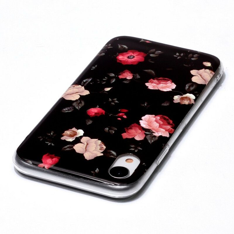 Kuori iPhone XR Fluorescent Floral Sarja