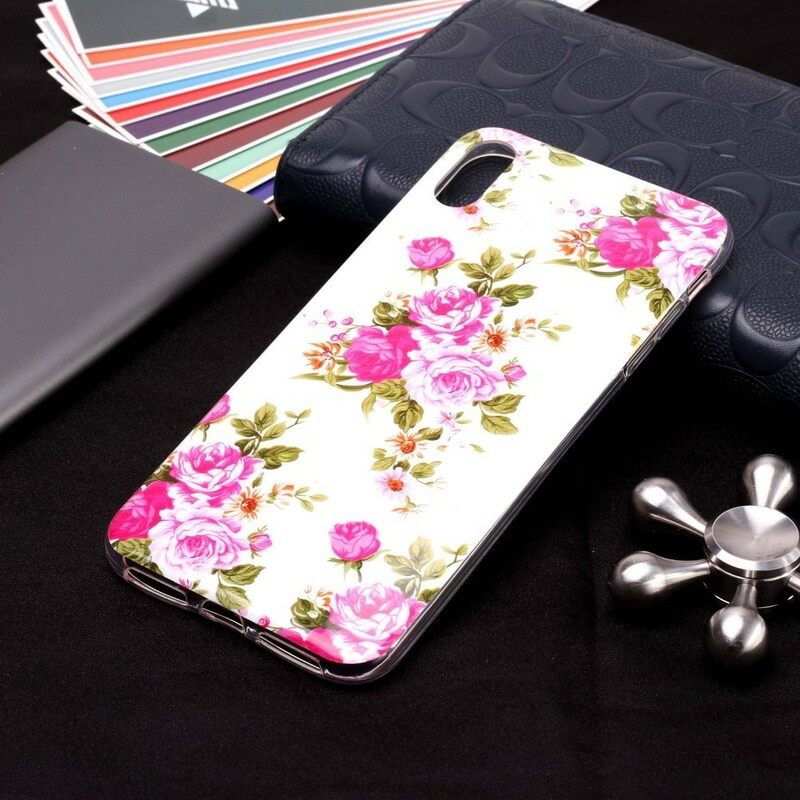 Kuori iPhone XR Fluorescent Liberty Flowers