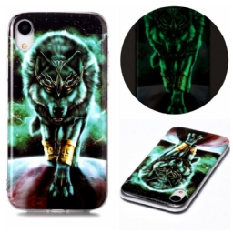 Kuori iPhone XR Fluorescent Wolf Sarja