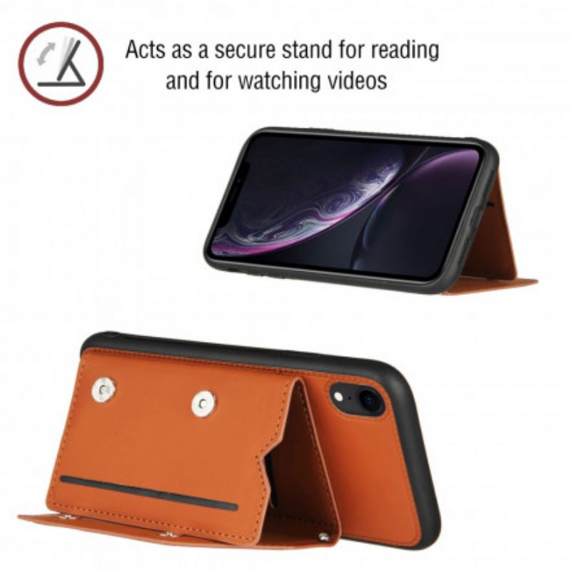 Kuori iPhone XR Multi-card Support Handsfree Ja Kaulanauha